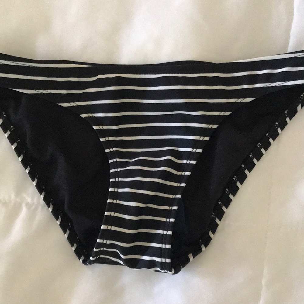 Black & White striped bikini bottom